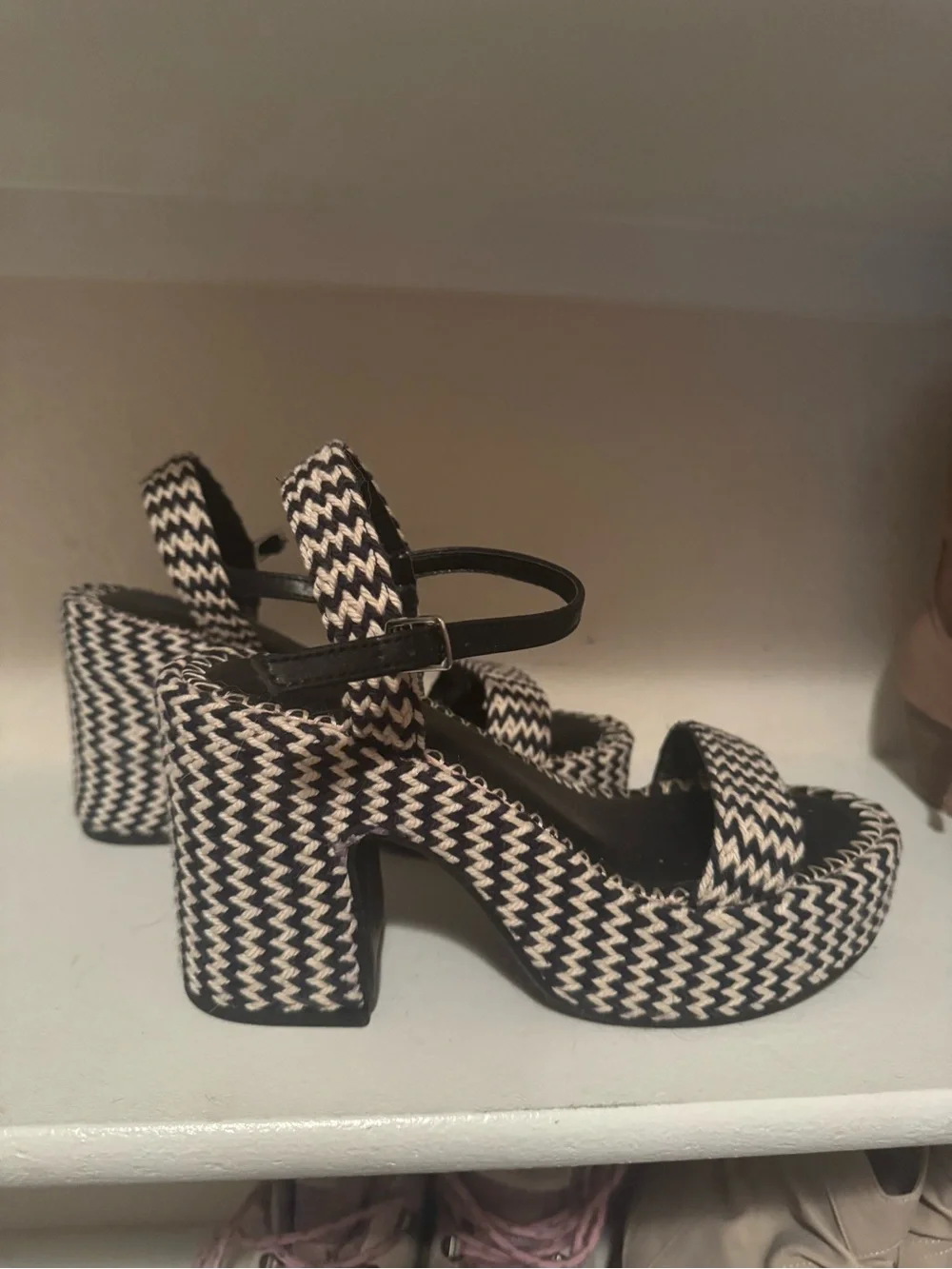 Target Black & Cream Braided Platform Sandals